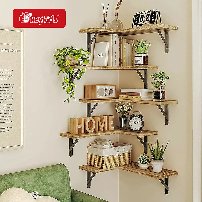 Wall Mounted Corner Floating Shelves for Bathroom Kitchen Bedroom W09D138